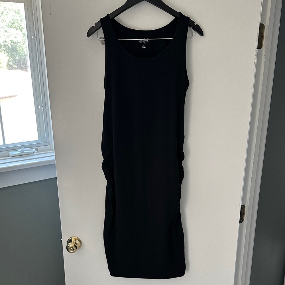 Sleeveless Maternity Midi Form Fitting Dress